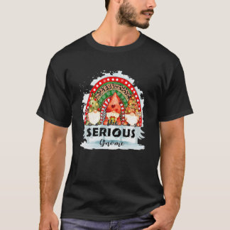 Der ernste Gnome, der Weihnachts-Regenbogen-Leopa T-Shirt