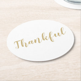 Der Erntedank der Goldschrift Runder Pappuntersetzer