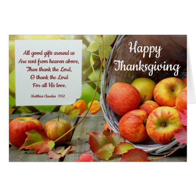 Der Erntedank für den Apfelkörbchen (Vorderseite (Horizontal))