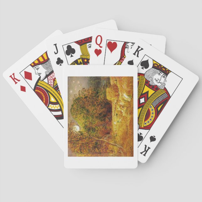 Der Erntemond, 1833 (Öl auf Papier auf Tafel geleg Spielkarten (Rückseite)