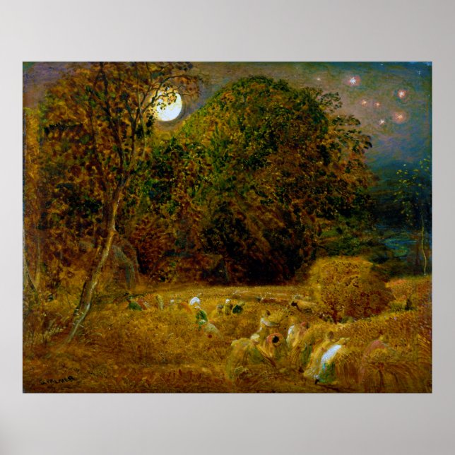 Der Erntemond von Samuel Palmer (1833) Poster (Vorne)