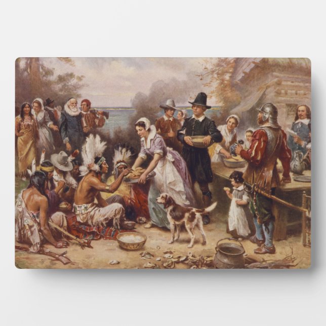 Der erste Erntedank 1621 | c.1932 Fotoplatte (Vorderseite)