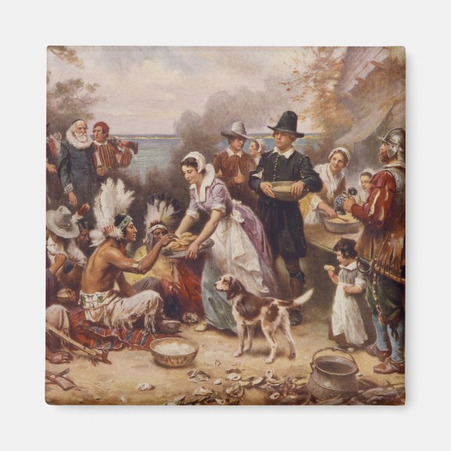 Der erste Erntedank 1621 | c.1932 Magnet (Vorne)