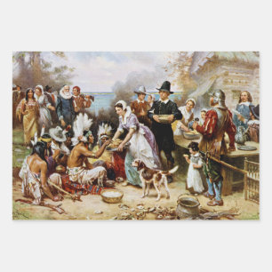 Der erste Erntedank, 1621, Geschenkpapier Set
