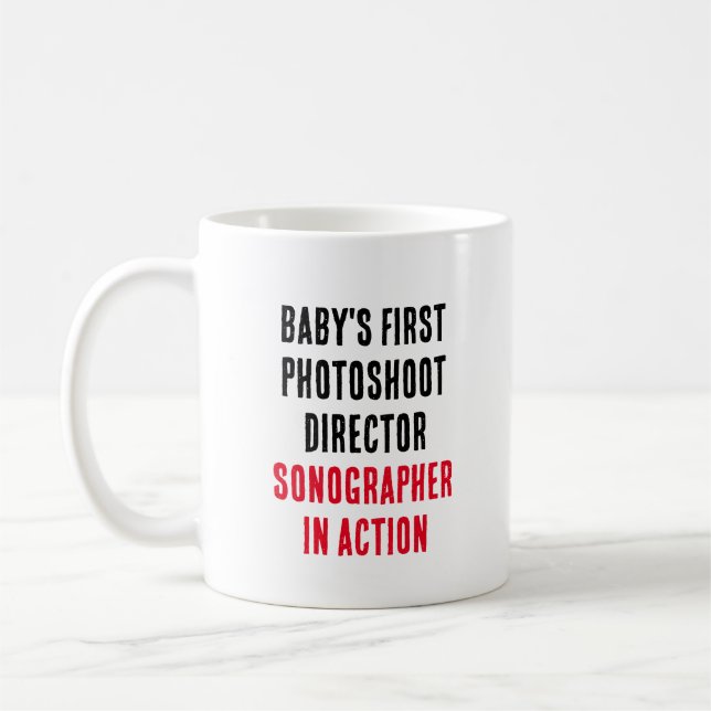 Der erste Fotoshootdirektor des Babys - Sonographi Kaffeetasse (Links)
