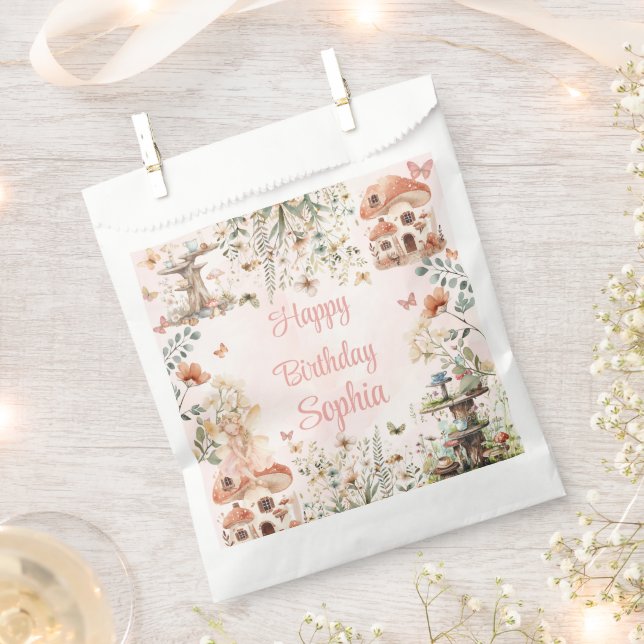 Der erste Geburtstag der verzauberten Wald-Pilzmäd Geschenktütchen (Ausgeschnitten)