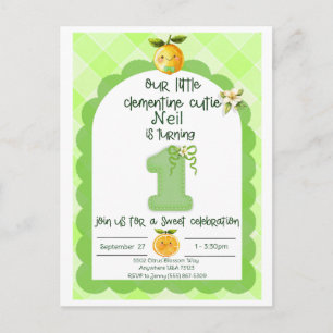 Der erste Geburtstag des süßen Clementine-Jungen Postkarte
