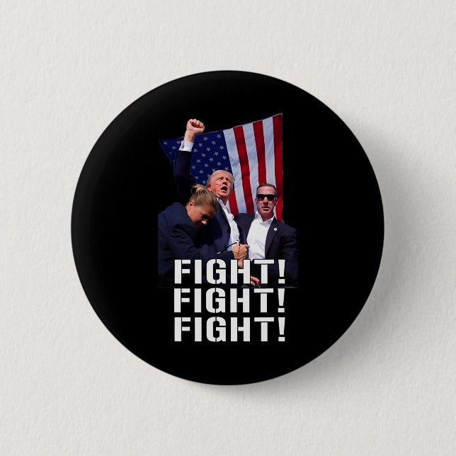 Der erste gepumpte Kampf für Trump Amerika Button (Vorderseite)
