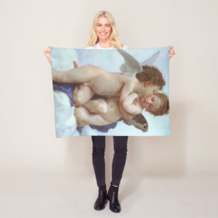 Der erste Kuss, Amor und Psyche, Bouguereau Fleecedecke