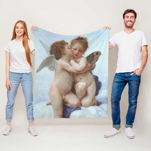 Der erste Kuss, Amor und Psyche, Bouguereau Fleecedecke (Beispiel)