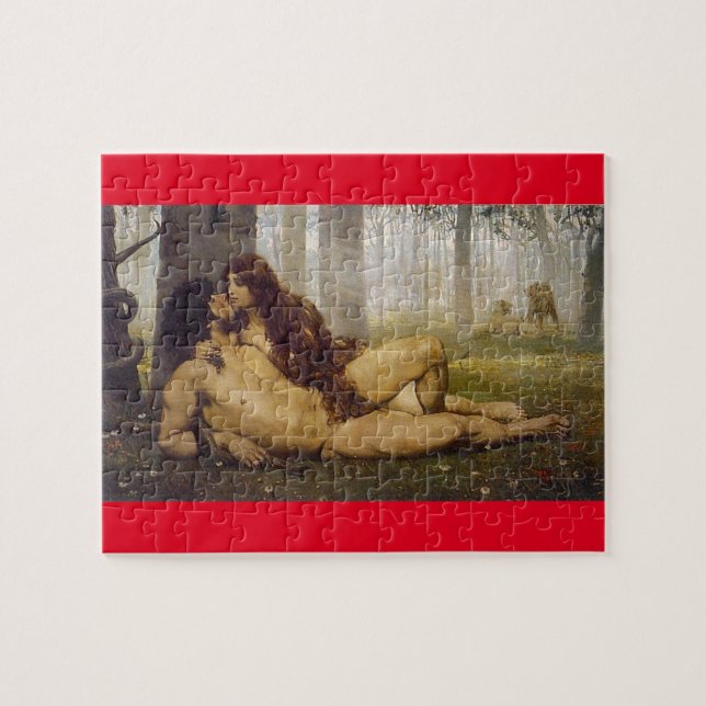 Der erste Kuss von Adam und Eva 1891Viniegra Puzzle (Horizontal)