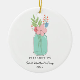 Der erste Muttertag Mason Jar Personalisiert Niedl Keramik Ornament