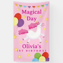 Der erste Niedliche Tag des Heiligen Rosa Einhorn  Banner