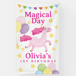 Der erste Niedliche Tag des Heiligen Rosa Einhorn  Banner