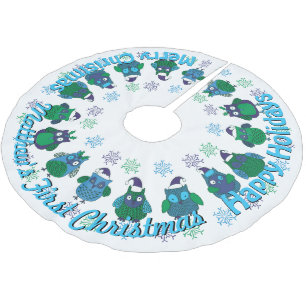 Der erste Retro-Weihnachtsmann des Babys macht IHR Polyester Weihnachtsbaumdecke