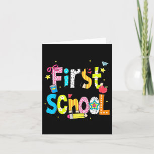 Der erste Schultag ist ein glücklicher Tag Karte