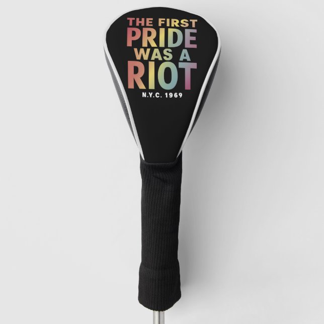 Der erste Stolz war ein Riot LGBT Gay Ally Rainbow Golf Headcover (Vorderseite)