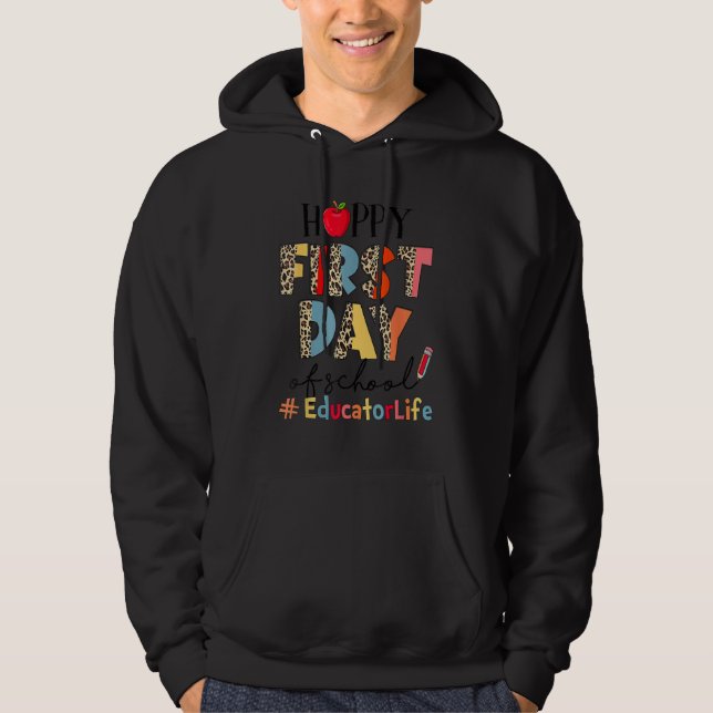 Der erste Tag der Schulbildung Leopard zurück Hoodie (Vorderseite)