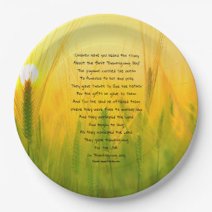 Der erste Tag des Erntedanks Pappteller