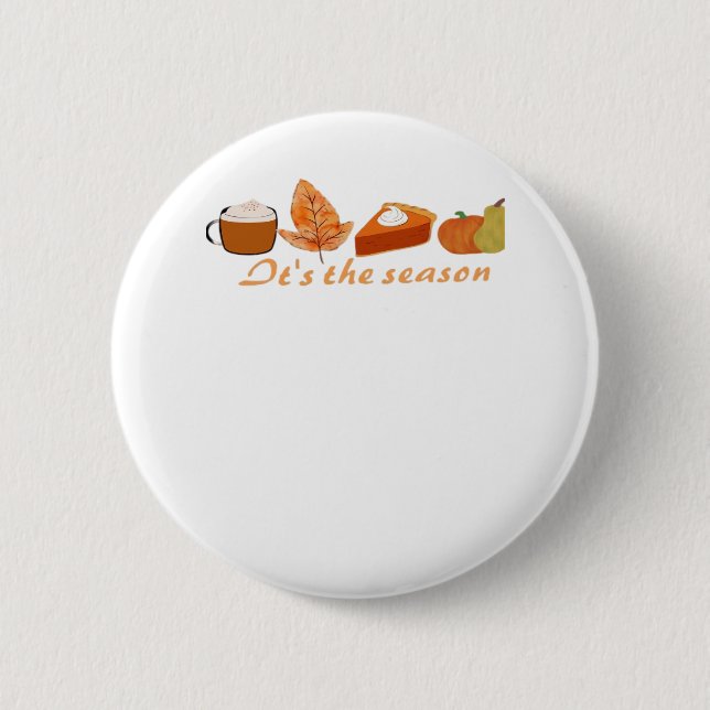 Der erste Tag des Herbstes Hallo Fall Button (Vorderseite)