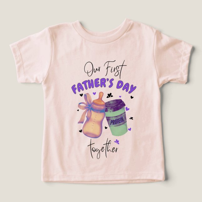 Der erste Tag des Vaters - Matching Outfit/Lila (Design Vorderseite)