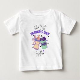 Der erste Tag des Vaters - Matching Outfit/Lila Baby T-shirt