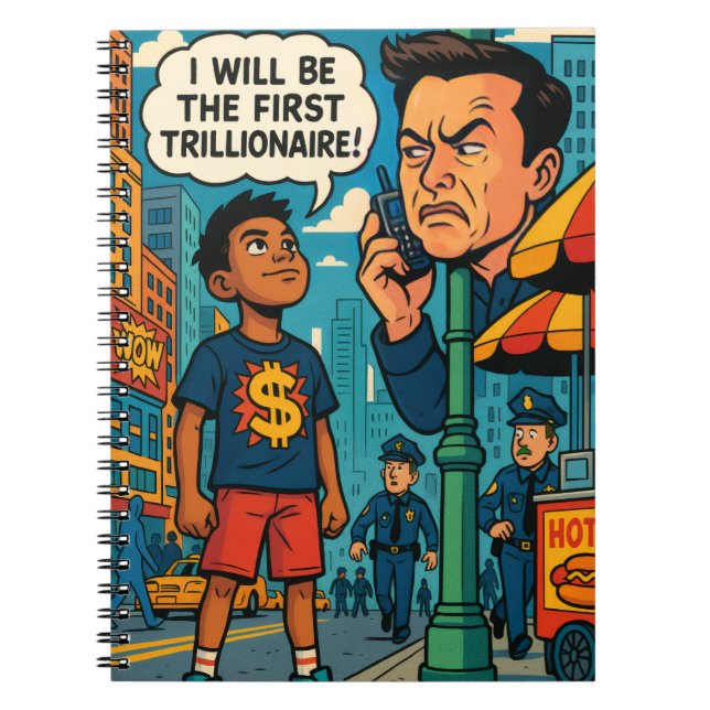 der erste Trillionär Comic Art Motivational  Notizblock (Vorderseite)