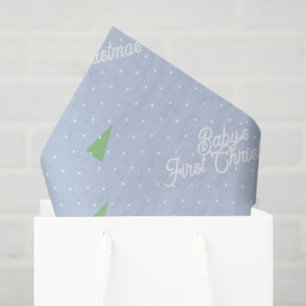 Der erste Weihnachtsbaum von Baby Blue Polka Dots Seidenpapier