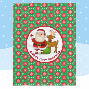 Der erste Weihnachtsmann des Babys Name Santa Clau Fleecedecke
