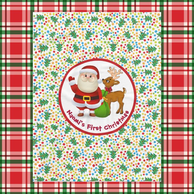 Der erste Weihnachtsmann des Babys Name Santa Clau Fleecedecke (Von Creator hochgeladen)
