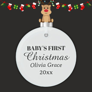 Der erste Weihnachtsname des Babys - Sake Ornament Aus Glas