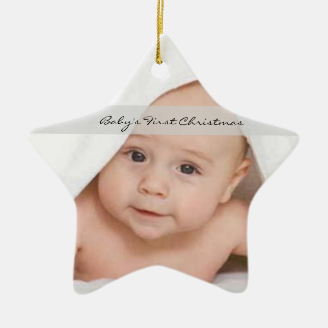 Der erste Weihnachtsstername des Babys zum Geburts Keramik Ornament (Vorne)