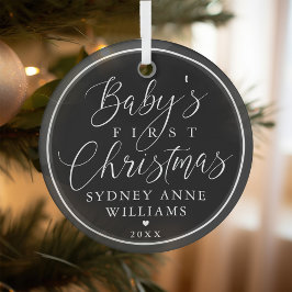 Der erste Weihnachtsweihnachtsweih des Babys, Blac Ornament Aus Glas
