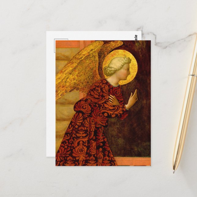 Der Erzengel Gabriel von Masolino da Panicale Postkarte (Vorderseite/Rückseite Beispiel)