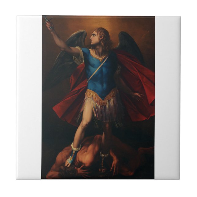Der Erzengel Michael von Cavaliere d'Arpino Fliese (Vorderseite)