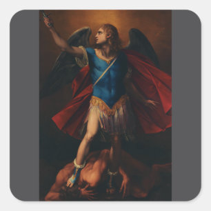 Der Erzengel Michael von Cavaliere d'Arpino Quadratischer Aufkleber