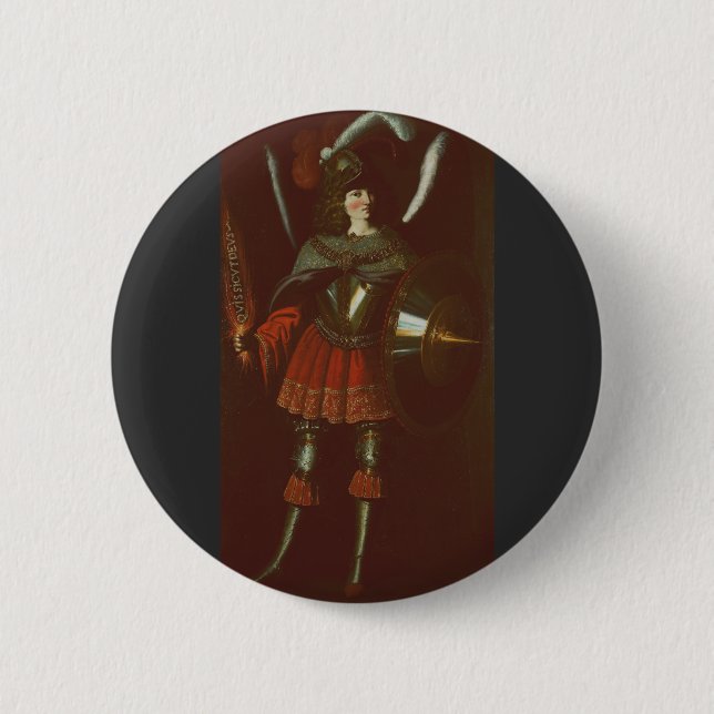 Der Erzengel Michael von Francisco de Zurbarán Button (Vorderseite)