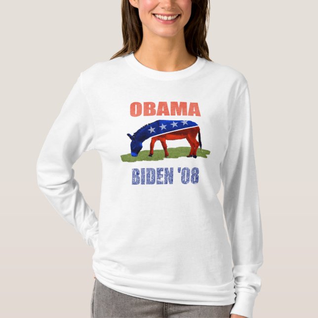 Der Esel-Demokrat-Logo-Frauen Obama Biden der T-Shirt (Vorderseite)