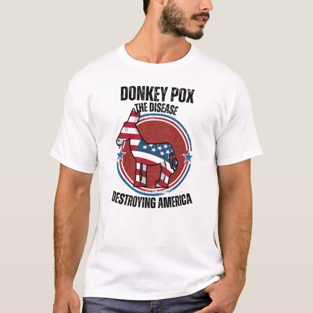 Der Esel pockt die Krankheit, die den amerikanisch T-Shirt (Vorderseite)