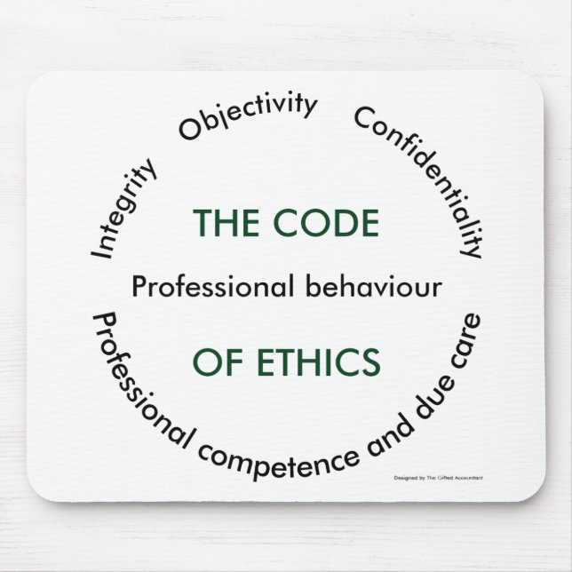 "Der Ethikkodex - 5 Grundprinzipien " Mousepad (Vorne)