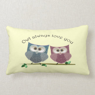 Der Eule Liebe immer Pillow Sie, rosa und Blaue Lendenkissen
