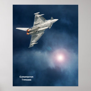 Der Eurofighter-Taifun und ein dunkler, dramatisch Poster