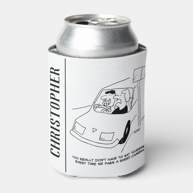 Der Fahrer sagt Käse, wenn er eine Geschwindigkeit Dosenkühler (Kanne Vorderseite)