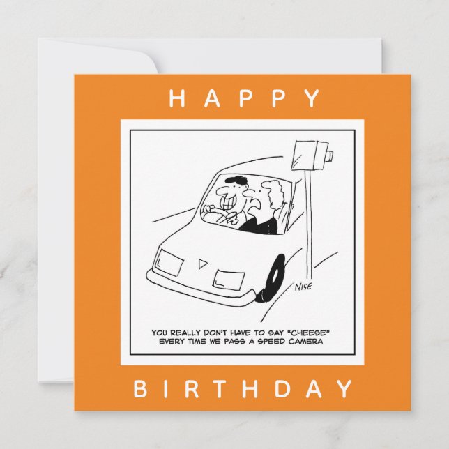 Der Fahrer sagt Käse, wenn er eine Geschwindigkeit Karte (Vorderseite)