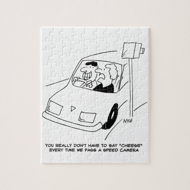 Der Fahrer sagt Käse, wenn er eine Geschwindigkeit Puzzle (Vertikal)