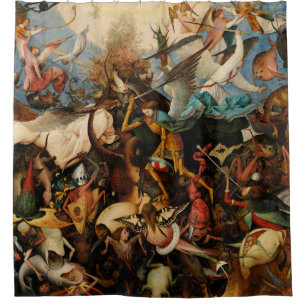 Der Fall der Engel der Rebellen durch Pieter Brueg Duschvorhang