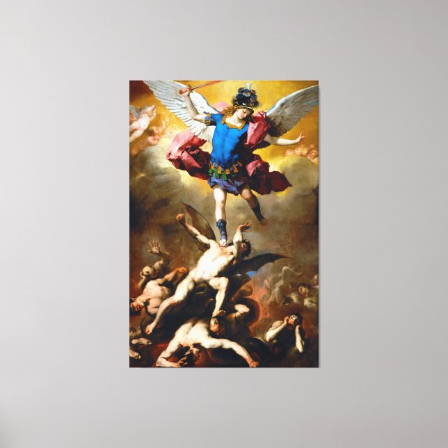 Der Fall der Engel der Rebellen von Luca Giordano  Leinwanddruck (Vorderseite)
