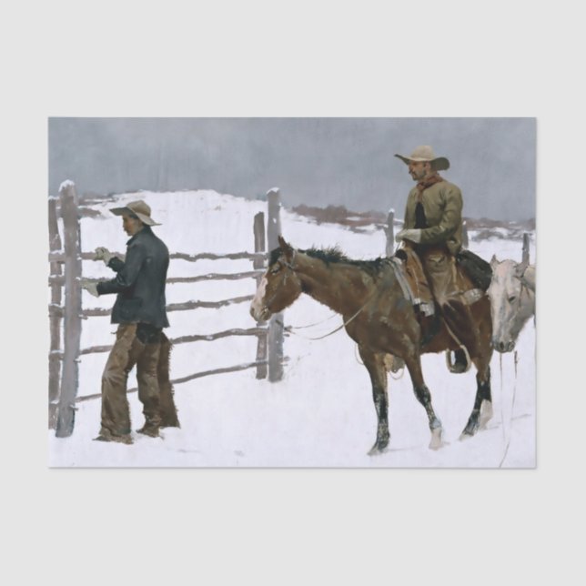 "Der Fall des Cowboy" von Frederic Remington Seidenpapier (Vorderseite)