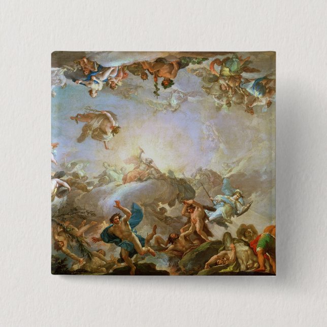 Der Fall des Giants, der Olymp, 1764 belagert (oi Button (Vorderseite)