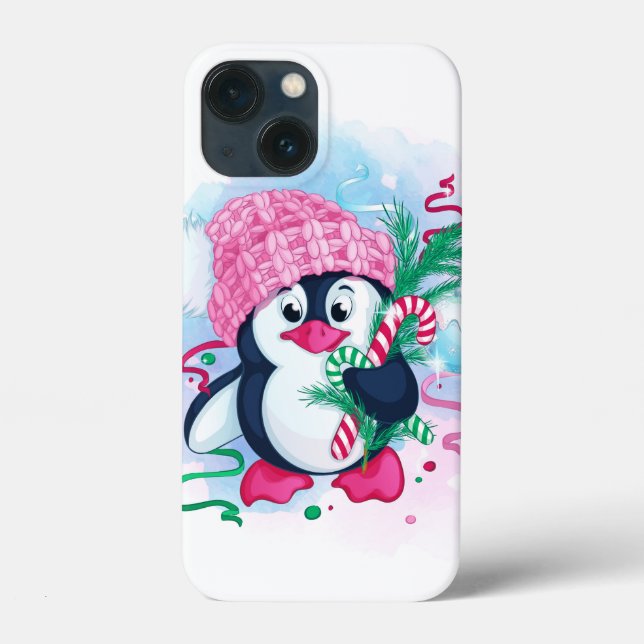 Der Fall des heiteren Holiday Penguin Case-Mate-iP Case-Mate iPhone Hülle (Rückseite)